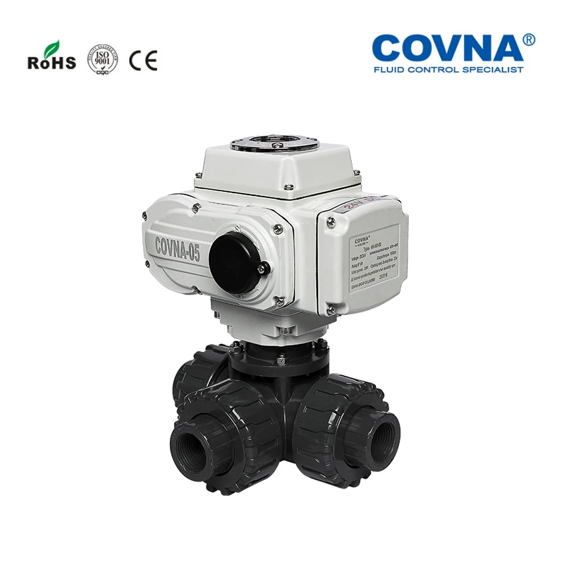 2-дюймовый ПВХ моторизованный 3-ходовой шаровой клапан модулирующего типа 4-20 мА