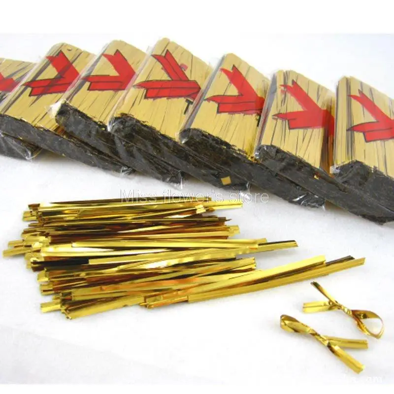 800 шт./упак. 8 см металлические скрученные Галстуки для торта хлеба леденца конфет