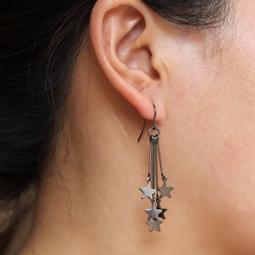 Trusta Новинка 2017 года женские модные Висячие Золотые/черные/серебряные серьги