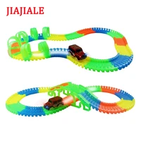 jiajiale glowing track car electronics led cars toys racing car boys birthday gift kids toy play with track car in toy vehicle