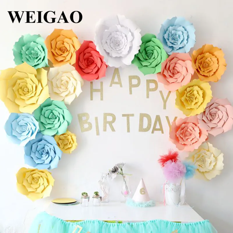 WEIGAO 1 шт. Вт, 30 Вт, 40 см DIY Искусственные Свадебные Бумажные цветы украшения милые детские День рождения Изделия из бумаги Фотофон "сделай сам" Декор
