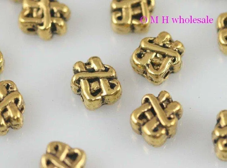 Оптовая продажа Бесплатная доставка 15 шт. золотые китайские бусины с узлом для