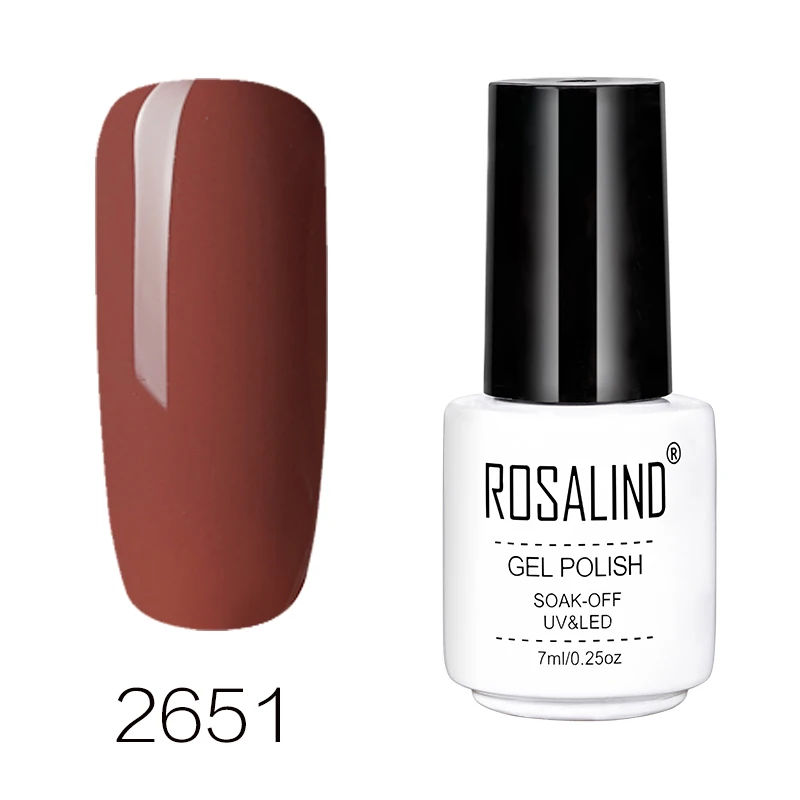 2651 ROSALIND 7 мл кофе цвет серии УФ гель лак для ногтей и светодиодный лак для ногтей Живопись праймер длительный УФ замочить от гель лак - Цвет: 2651