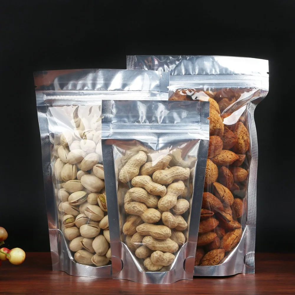 Прозрачная/Серебристая самозакрывающаяся фольга на молнии розничная упаковка