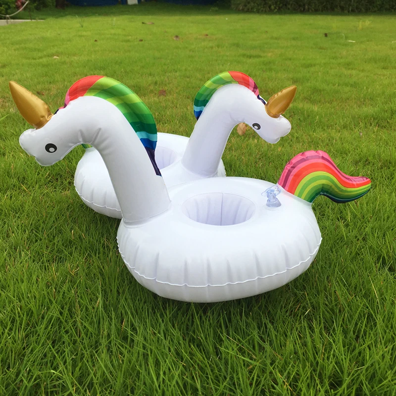 

5 Pcs/Lot Mini Unicorn Inflatable Cup Holder Drink Float Water toys Supplies Party Beverage Boats Phone Stand Holder Pool Toys