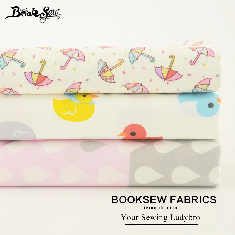Новинка 100% хлопчатобумажная саржевая ткань Booksew 3 шт./лот для шитья в стиле дождя