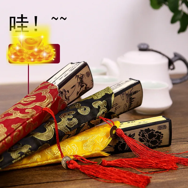 1 шт. китайский стиль классический настоящий Шелковый веер бамбук Элегантный