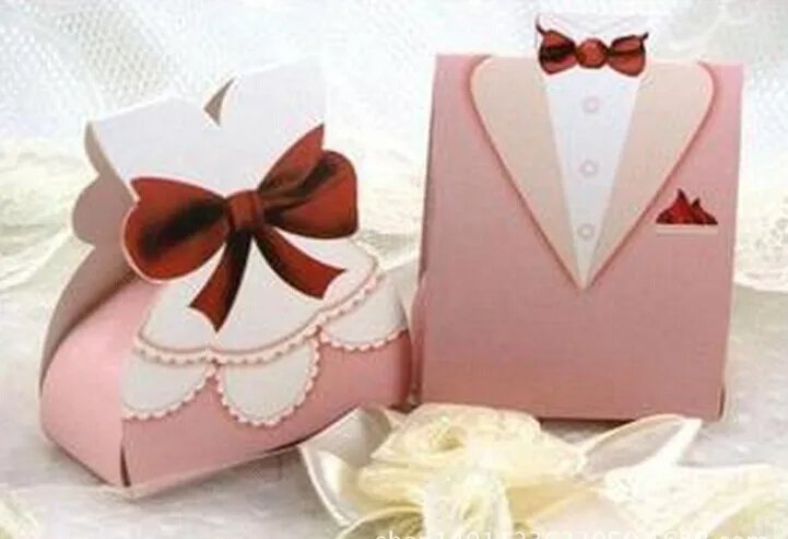 Бесплатная доставка 1000 пар = 2000 шт./лот коробка конфет жениха и невесты для