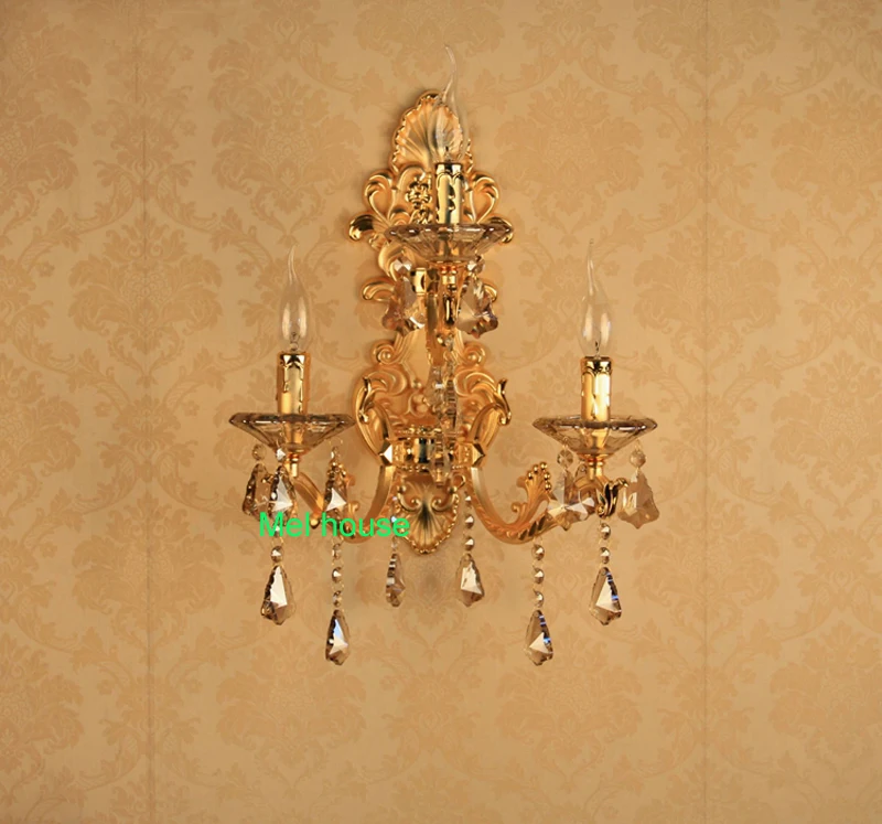 Золотая настенная лампа в европейском стиле светодиодная лампочка-свеча E14