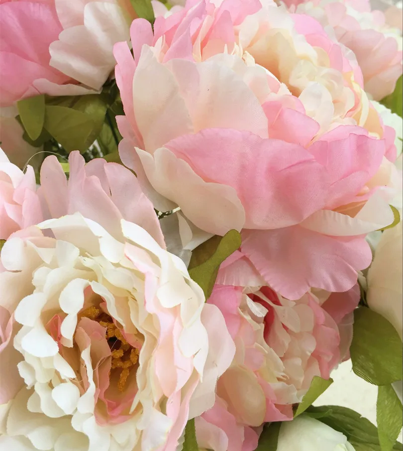 4 шт. (7 головок/Букет) искусственные пионы цветы для свадебного букета Свадебные