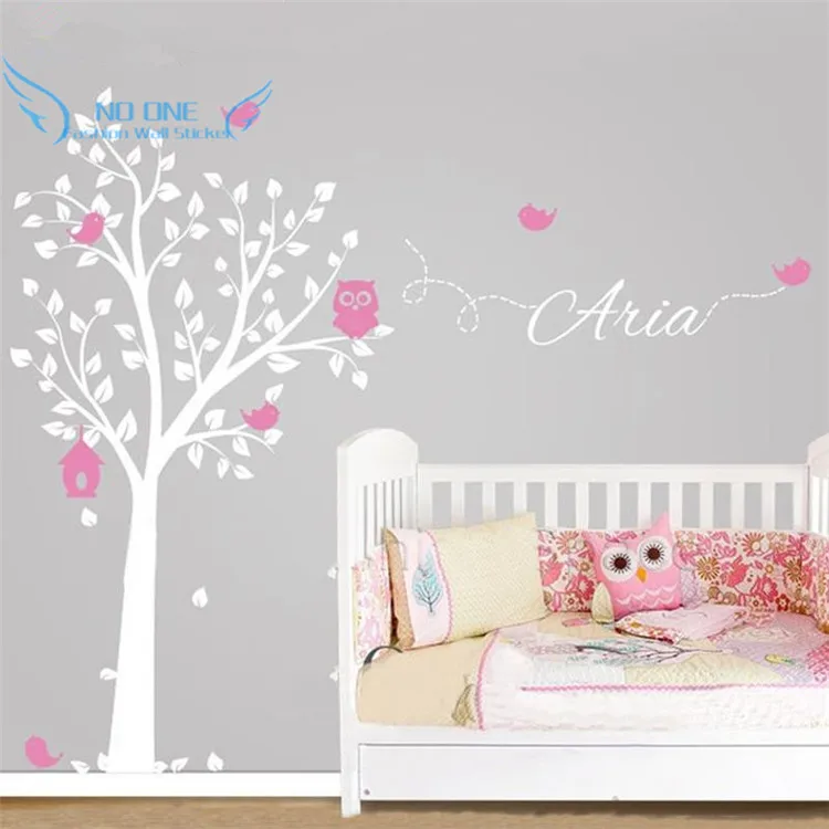 Индивидуальная Настенная Наклейка с изображением совы и дерева виниловые
