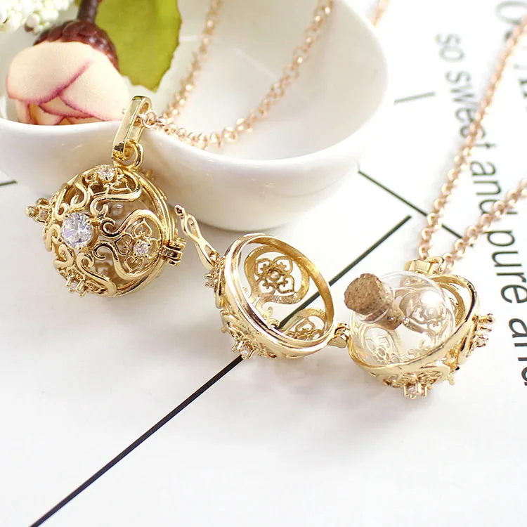 Gold With Clear 1 шт круглый Кристальный медальон кулон со стеклянным шаром с памятью медальон кулон кремации ювелирные изделия Заполняемые ювелирные изделия - Окраска металла: Gold With Clear