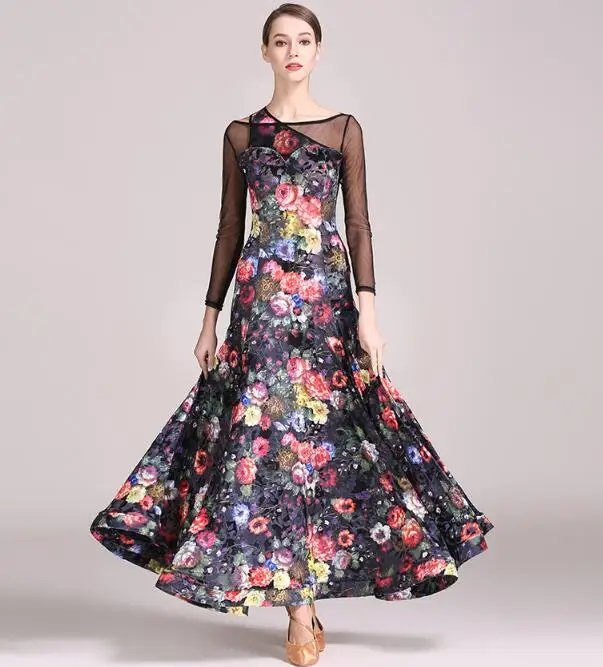 adult Ballroom dance dresses ballroom dancing girls waltz dress green black S9031 | Тематическая одежда и униформа