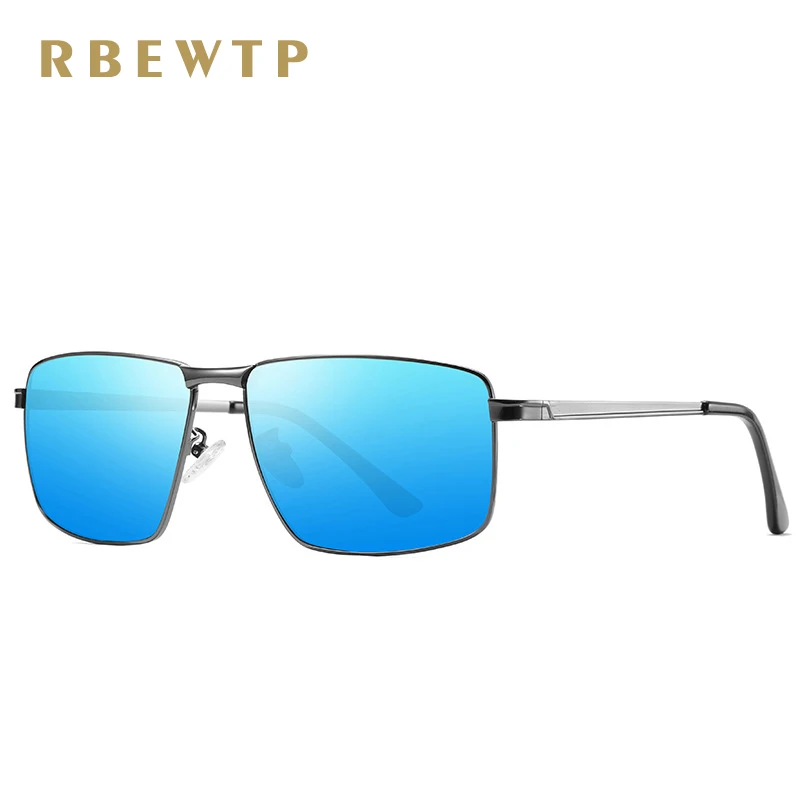 Солнцезащитные очки Мужские женские квадратные с синими зеркальными линзами для