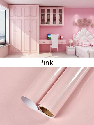 Розовый Waterproof PVC Wall Sticker Vinyl Self Adhesive Wallpaper Kids Room Wardrobe Cabinet Furniture Renovation Door Wall Stickers - Цвет: Розовый