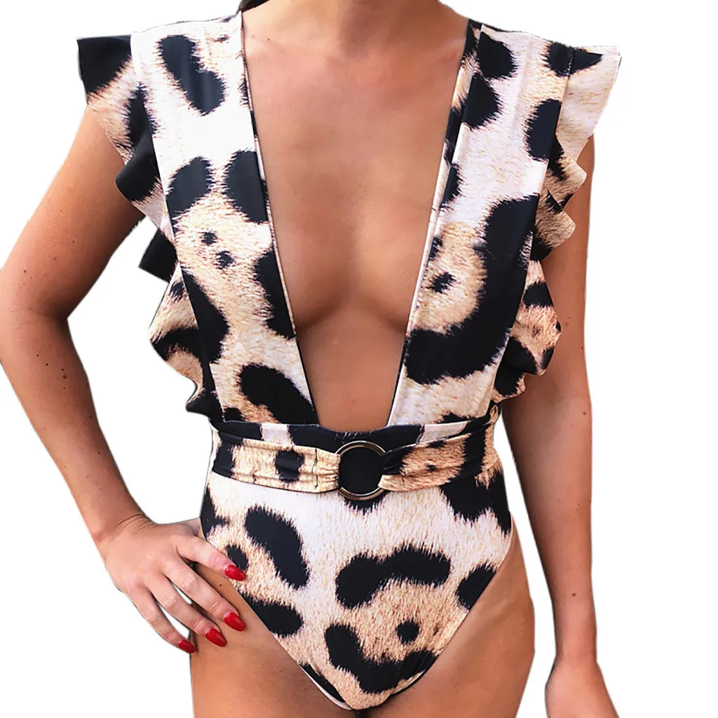 Женская однотонная шапка Leopard Розовый Оранжевый Красный Черный Глубокий V бикини