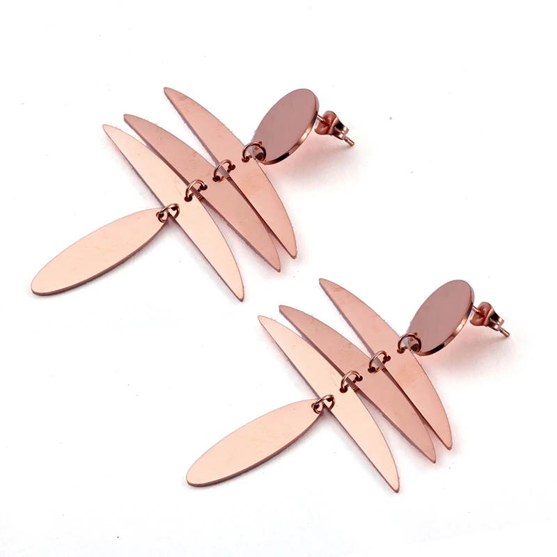 rose gold color Мода серьги гвоздики в Нержавеющая сталь нерегулярные серьги, серьги с кисточкой из розового золота ювелирные изделия для Для женщин Bijoux(украшения своими руками - Окраска металла: rose gold color