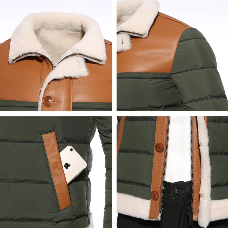 2018 зимняя пуховая куртка ArmyGreen пуховик мужчины высококлассные мужская мода