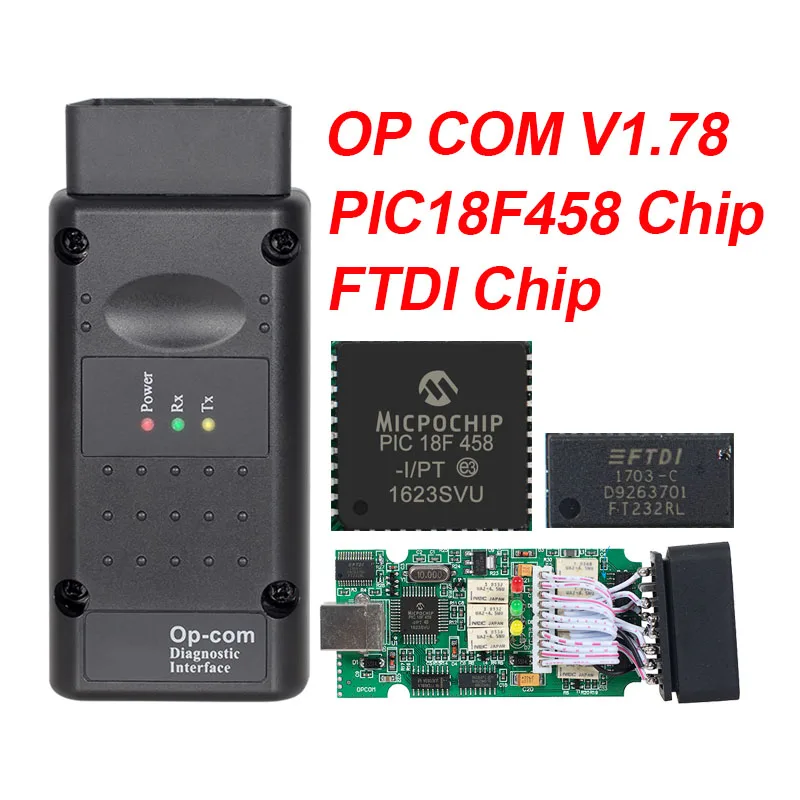 Диагностический кабель OP COM OPCOM V1.70 V1.78 PIC18F458 Chip FTDI для OPEL| |