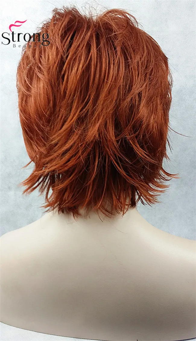 StrongBeauty короткий светло-коричневый подчеркивает Feathery Shaggy полный синтетический парик выбор цвета