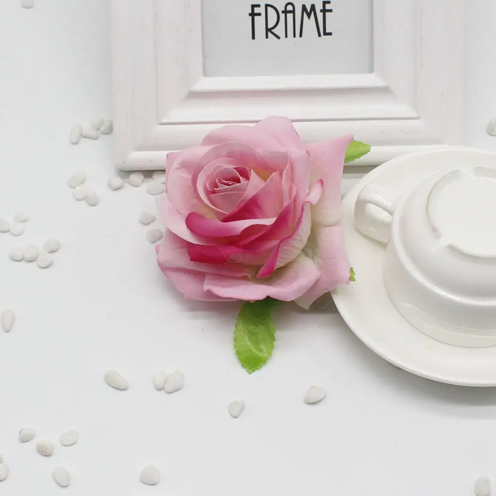 9 см искусственные цветы имитация цветов фланелевые розы свадебные наборы