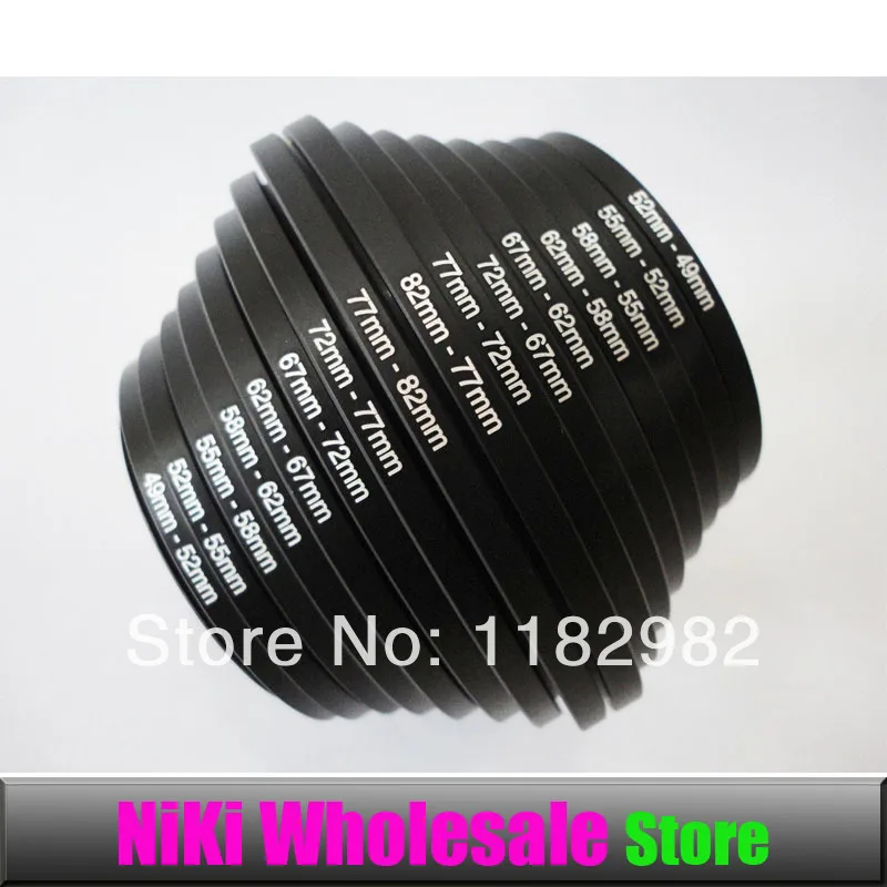 

Lens Adapter Ring Filter Step up + Step down Rings set 16pcs 49mm-82mm + 82mm-49mm