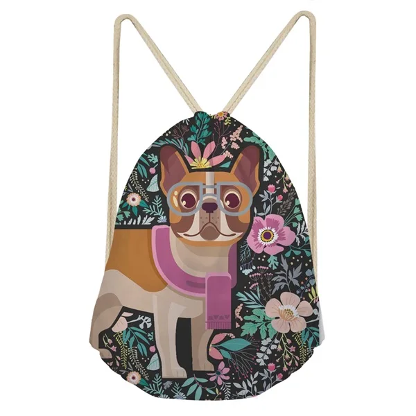 H8575Z3 Coloranimal Для женщин девочки-подростка рюкзак повседневная женская обувь строка плеча рюкзак Фитнес обувь для йоги с цветочным принтом собаки шнурок - Цвет: H8575Z3