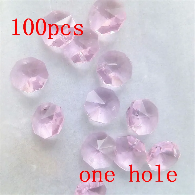 Красота Стиль 100 шт 14 мм Розовый кристалл восьмиугольное стекло бусины в одно
