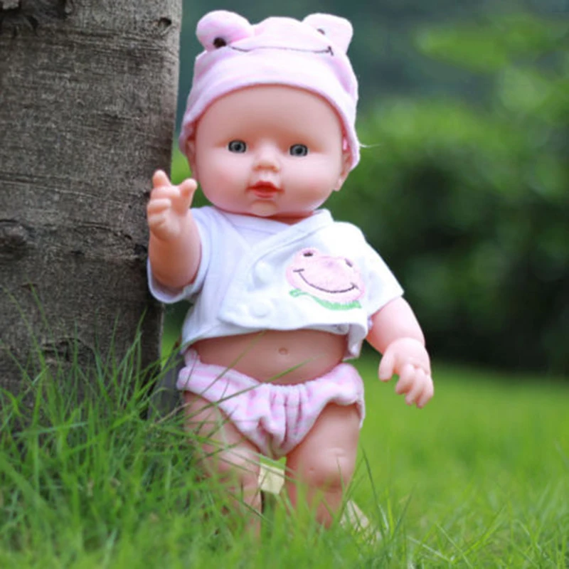 

30cm Newborn Reborn Doll Handmade Boy Girl Baby Silicone Vinyl Dolls with Pink Clothes