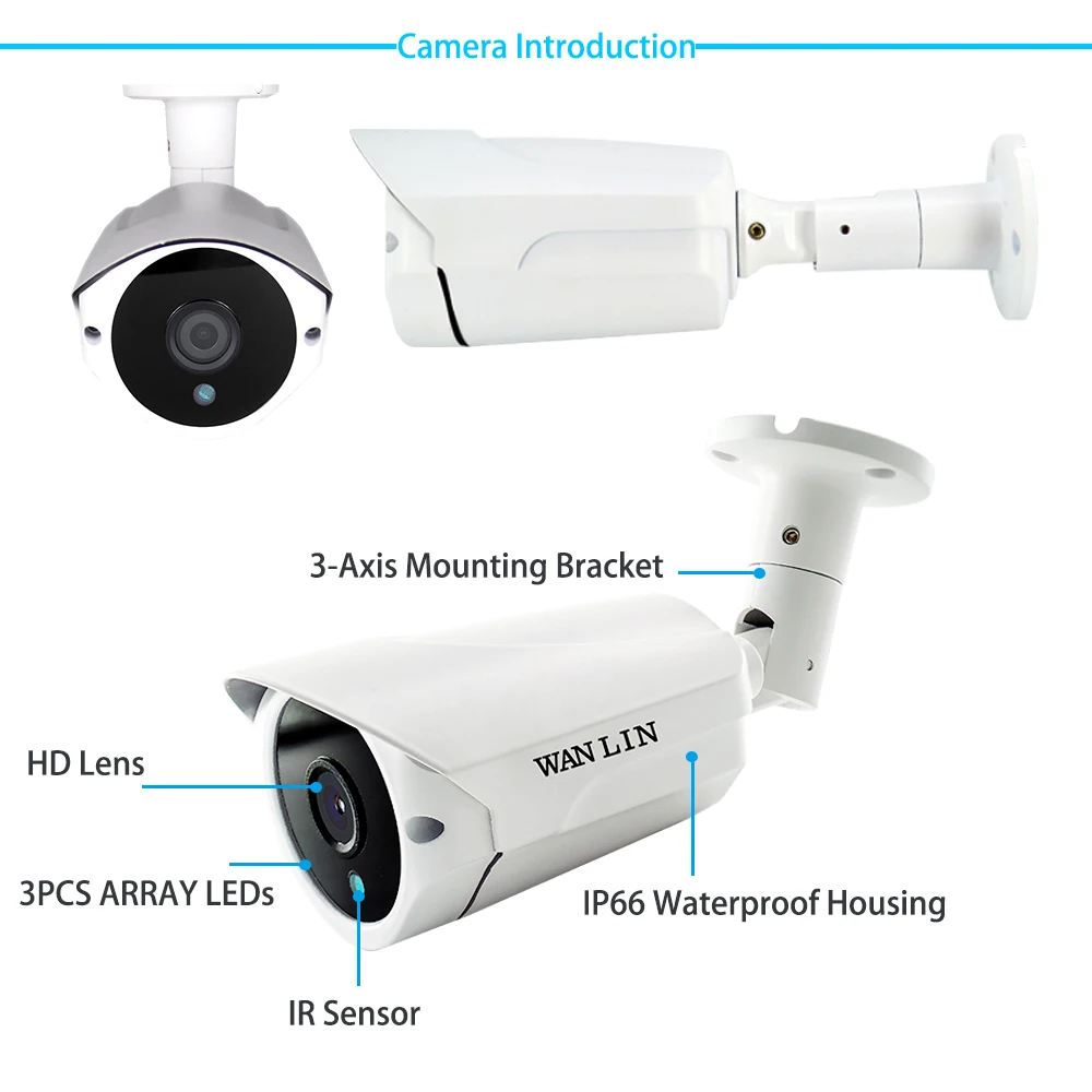 WANLIN SONY IMX326 5MP AHD Камера Всепогодный Безопасности Камеры Скрытого видеонаблюдения 3 шт. массив светодио дный 40 м ночного видения