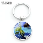 TAFREE красивый мальдивский пейзаж, брелок, морской пейзаж, женское пляжное кокосовое дерево, расслабляющий подарок, туристические украшения FA730
