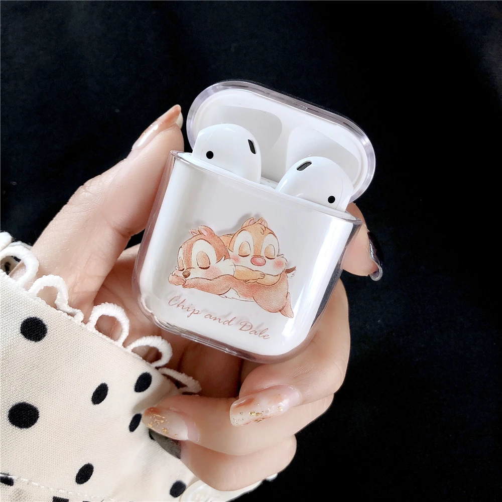 Жесткий чехол для Apple Airpods 1, 2, с милым рисунком из мультфильма «король», «Королева», прозрачный чехол для пары Air Pods 2