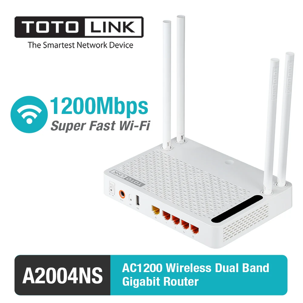 TOTOLINK A2004NS AC1200Mbps Беспроводной двухдиапазонный гигабитный маршрутизатор с
