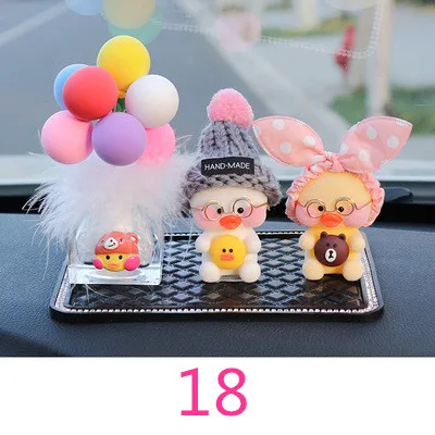 7-11 см Lalafanfan милые куклы каваи кафе Мими фигурка сидя положение утка украшение автомобиля с нескользящим ковриком - Цвет: 18