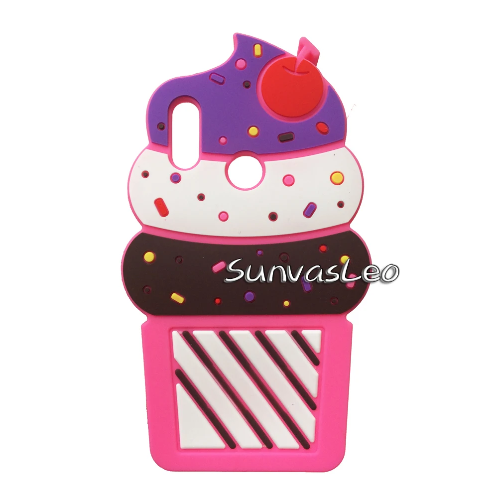 Rose Cherry IceCream Для huawei P Smart /Honor 10 Lite 3D мультяшный Мягкий силиконовый чехол на заднюю панель мобильного телефона защитная оболочка Fundas Coque - Цвет: Rose Cherry IceCream