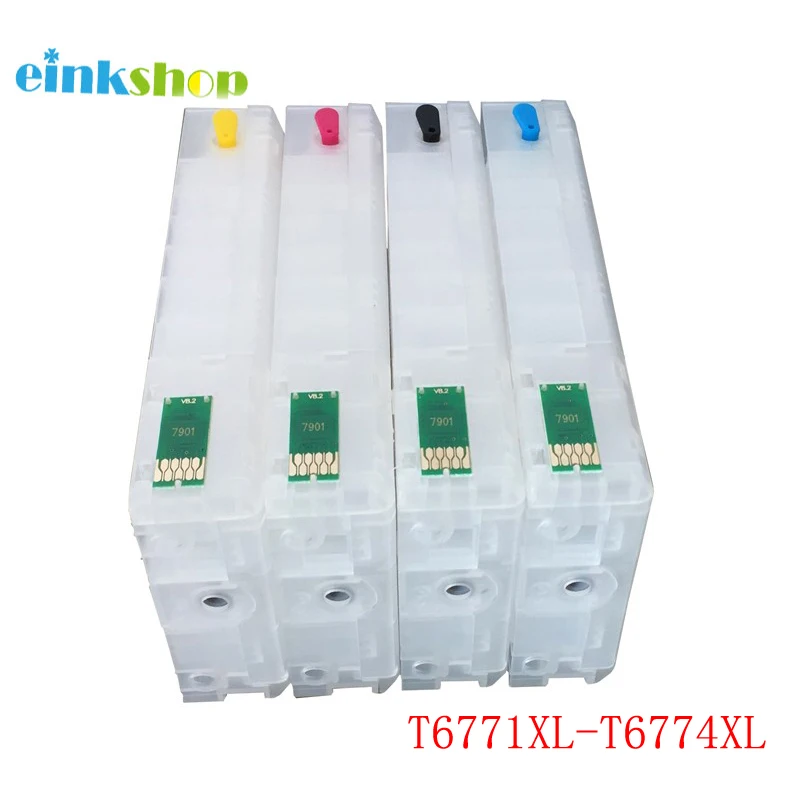 Einkshop T6771 T6774 многоразовый чернильный картридж для EPSON Workforce pro WP 4011 4092 4511 4521 4531|ink