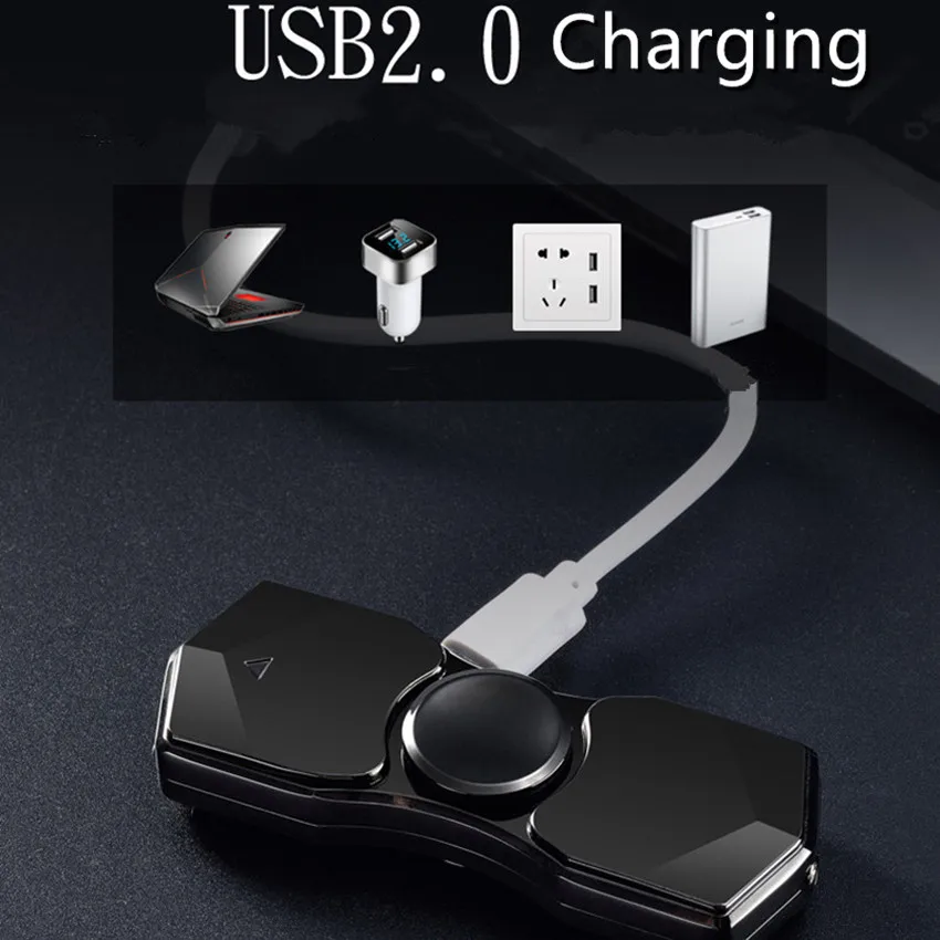 Горячая USB зарядка зажигалки без газа прикуриватель палец игрушка гироскоп электронная сигарета ручной Спиннер вспышка Tri-Spinner
