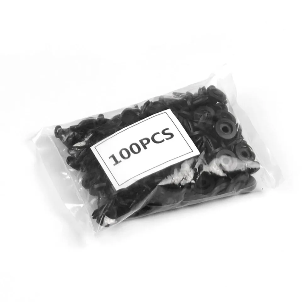100Pcs Auto Bumper Fastener 6mm Hole Rivet Retainer Push Engine Cover for Fender Car Door Trim Panel Clip Fasteners for Toyota
