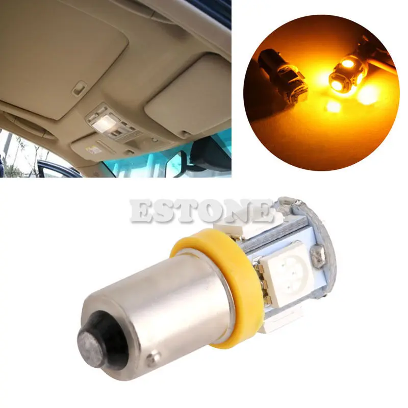 Желтые супер яркие T11 BA9S 5050 SMD 5 СВЕТОДИОДНЫЙ Автомобильный светильник лампы 12V