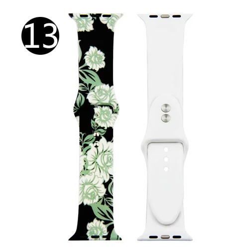 Ремешок для Apple watch band 4 44 мм 40 мм iwatch 3 band correa aple 42 мм 38 мм спортивный силиконовый браслет на запястье ремень часы аксессуары - Цвет ремешка: 13