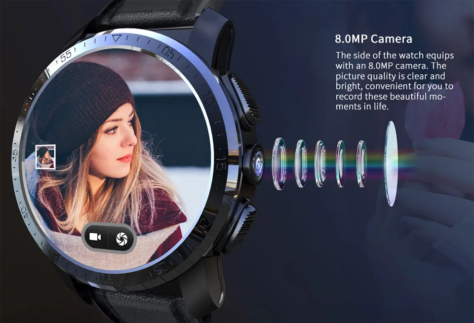 KOSPET Optimus 2GB 16GB Smartwatch Dual 4G система ip67 Водонепроницаемый gps мужские Смарт-часы телефон 800mAh 8.0MP Android7.1.1 sim-карта
