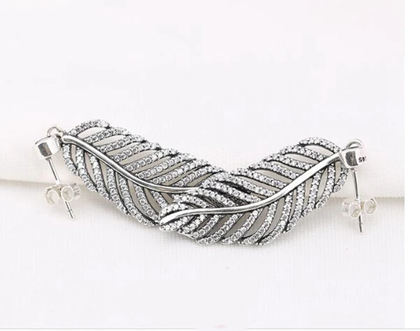 Модные серьги подлинные ювелирные изделия из стерлингового серебра 925 пробы