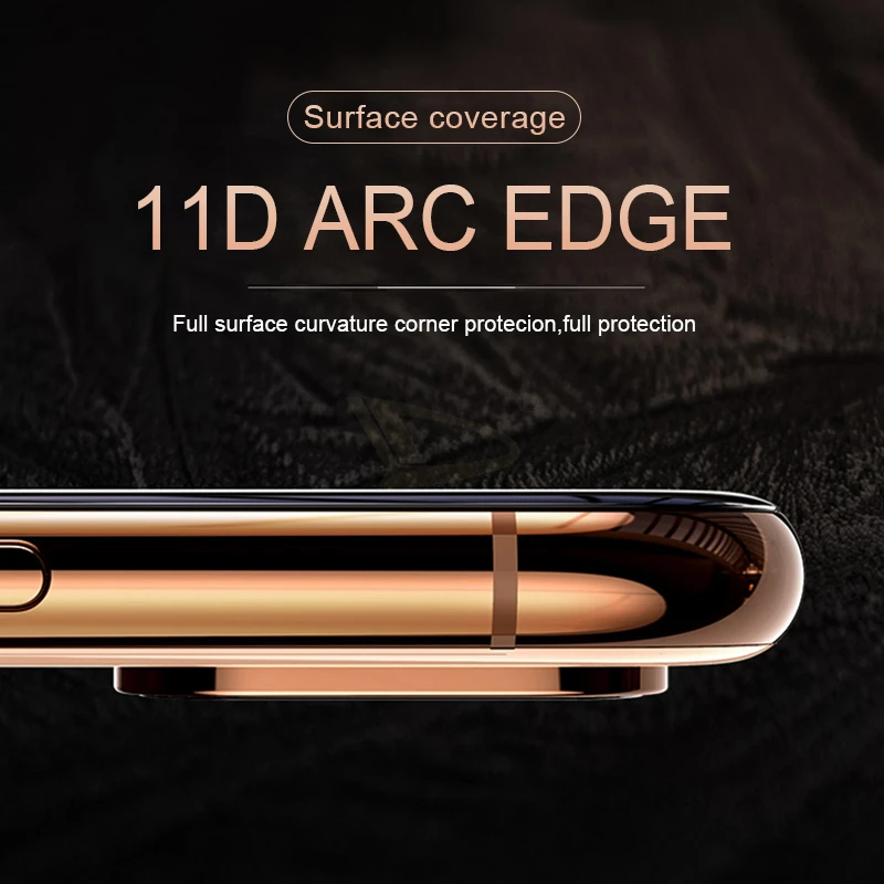 11D полноэкранное Защитное стекло для iphone X XR XS Max Edge Cover Защитная пленка для iphone 6 6s 7 8 PLus закаленное стекло