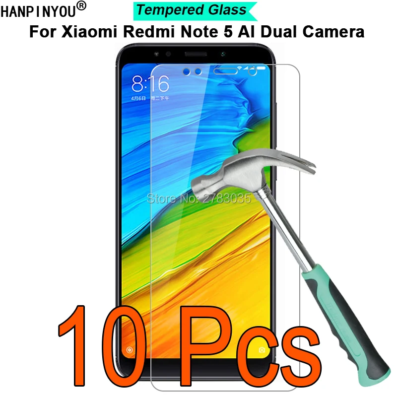 10 шт. для Xiaomi Redmi Note 5 AI двойная камера твердость 9H 2.5D ультратонкое Закаленное
