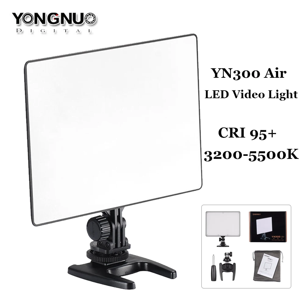 YONGNUO YN300 Air LED панель видео свет + ультра тонкий CRI 95 YN 300 3200 K 5500 с AC адаптер питания