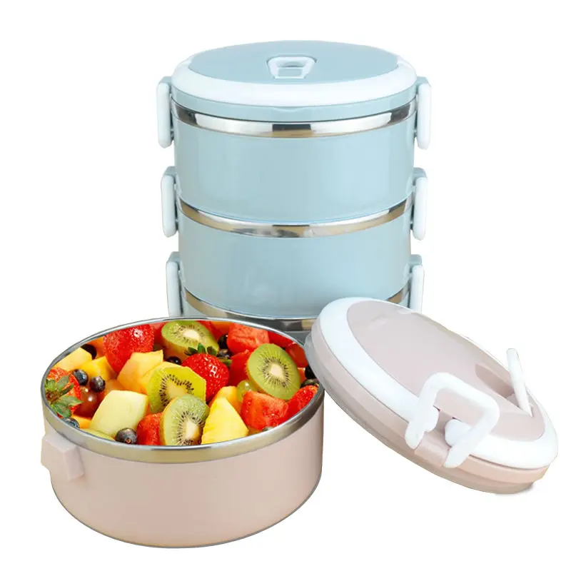 

Sanqia 3 Layers leakproof 304 Stainless Steel lunch Box Portable Picnic Food Container bento tiffin box thermal storage box