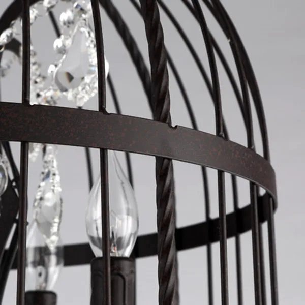 

American country vintage clothing store restaurant birdcage crystal lamp lamp villa staircase pendant light