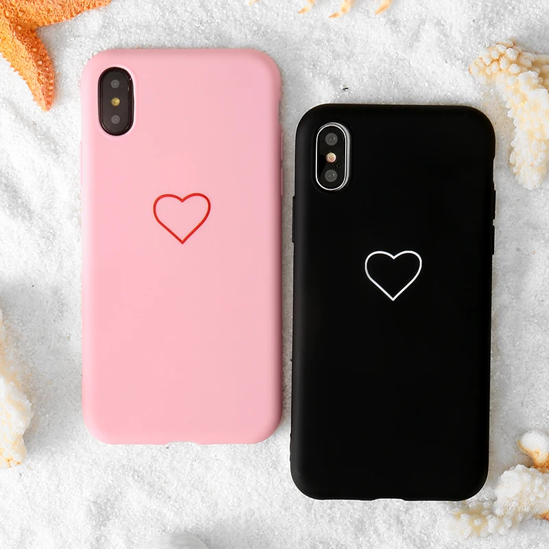 

For Oppo A33 A37 A53 A57 A39 A59 A71 A73 A73s A75 A77 A79 A7X A83 A1 F11 F3 F5 F7 F9 Prp Plus K1 Soft Heart Love Black Pink Case