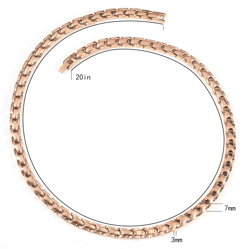 Wollet Jewelry Pure Titanium Magnetic Necklace Women Rose Gold Color Health Care Healing Energy Magnet Copper | Украшения и