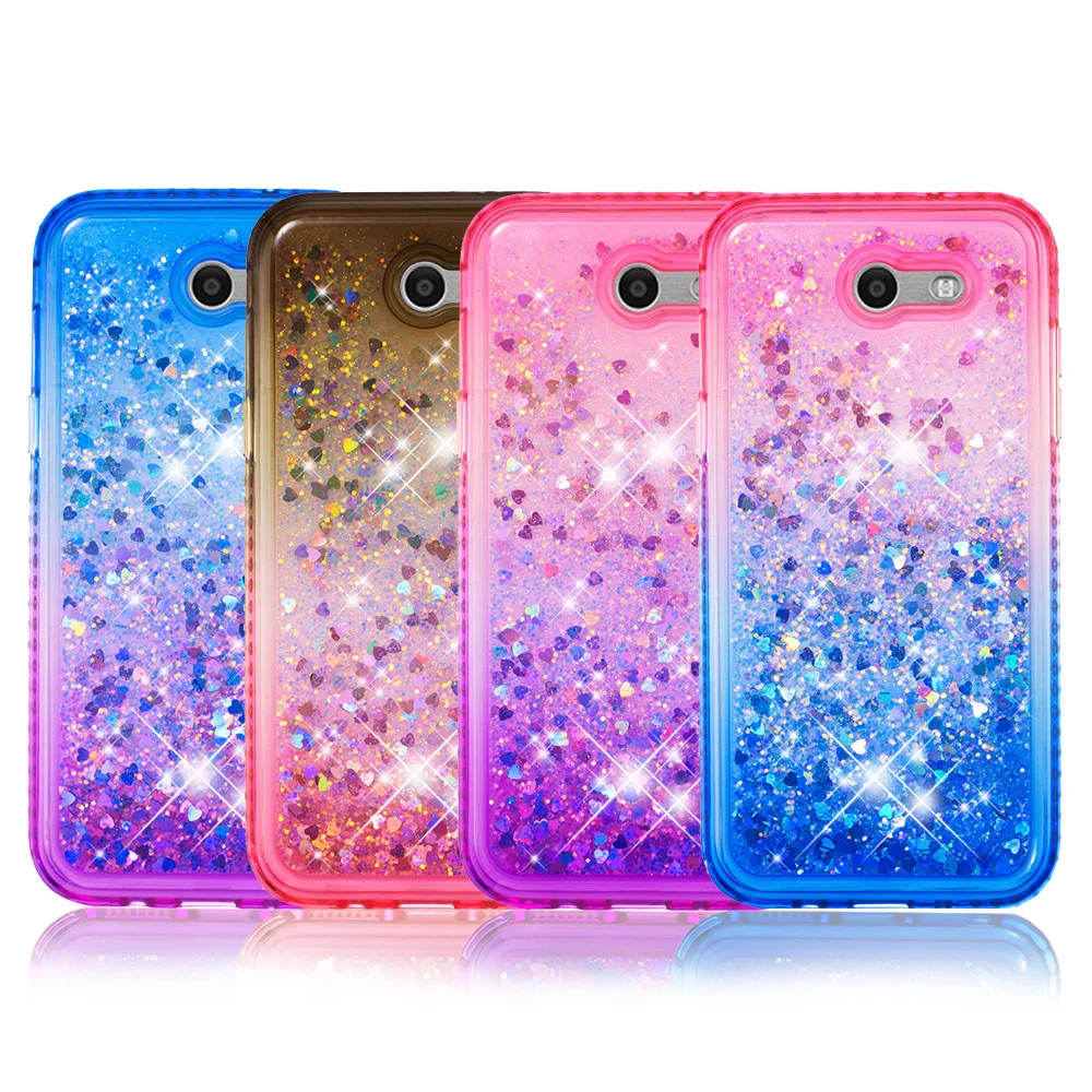 Для Samsung Galaxy Amp Prime 2 Sol J3 Emerge Bling Glitter Back Case симпатичный жидкий зыбучий песок бампер